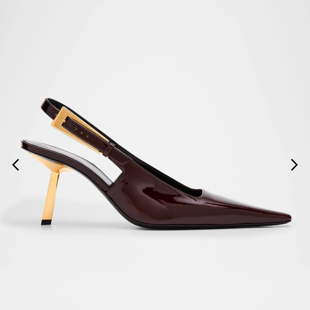 Saint Laurent burgundy Lee slingbacks heels